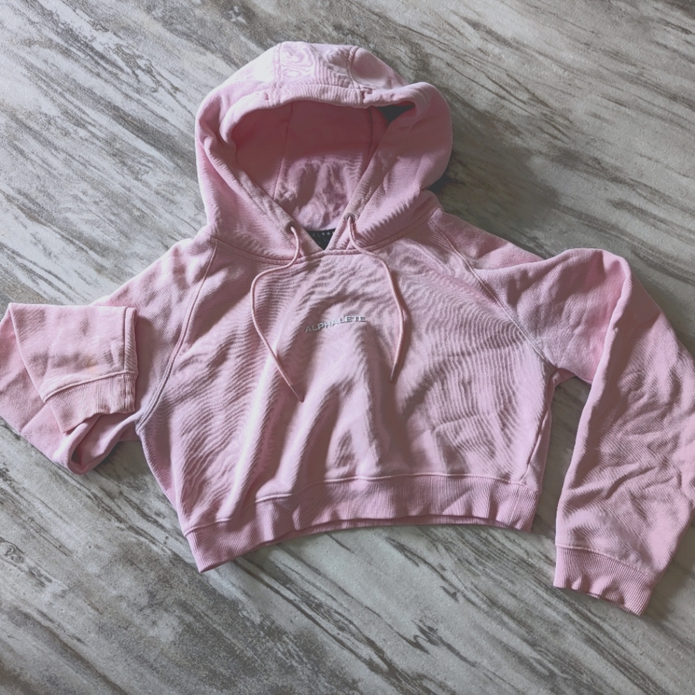 Alphalete Medium Pink Crop Hoodie